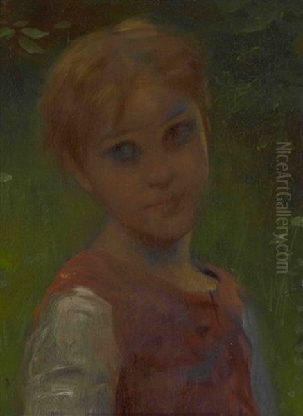 Madchen Im Garten Oil Painting by Hermann Kaulbach