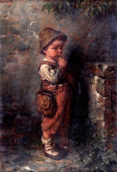 Boy Oil Painting by Hermann Kaulbach