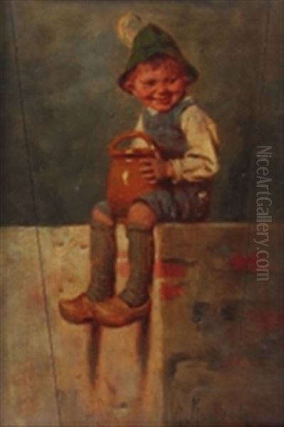 Gassenbub Oil Painting by Hermann Kaulbach