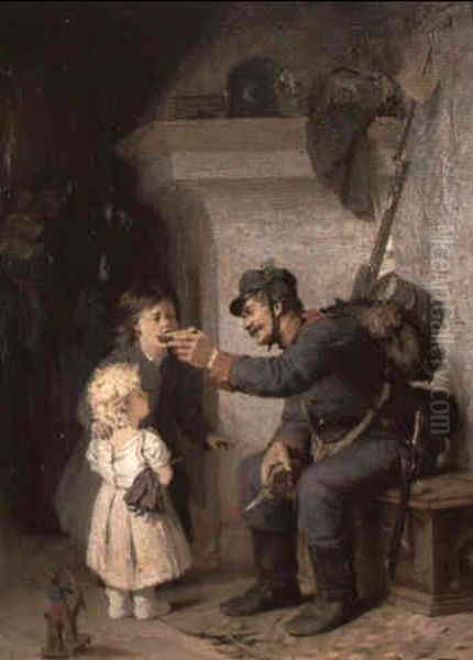 Der Barmherzige Soldat Oil Painting by Hermann Kaulbach