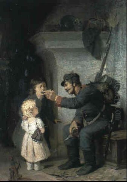 Der Barmherzige Soldat Oil Painting by Hermann Kaulbach