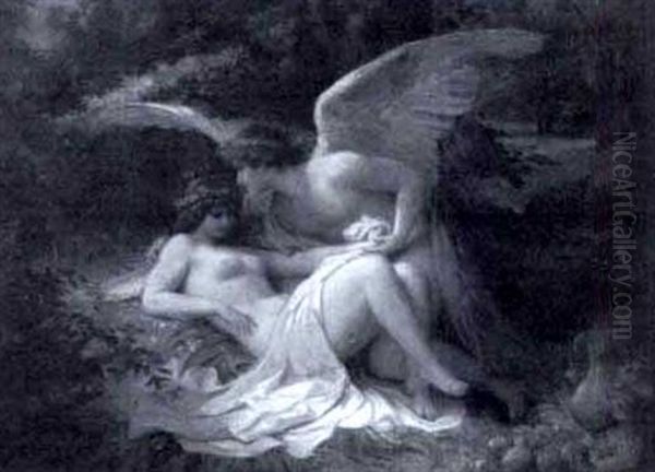 Cupid And Psyche Oil Painting by Wilhelm von Kaulbach