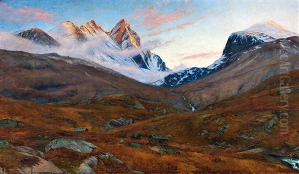 Store Skagastolstind Oil Painting by Haakon Jensen Kaulum