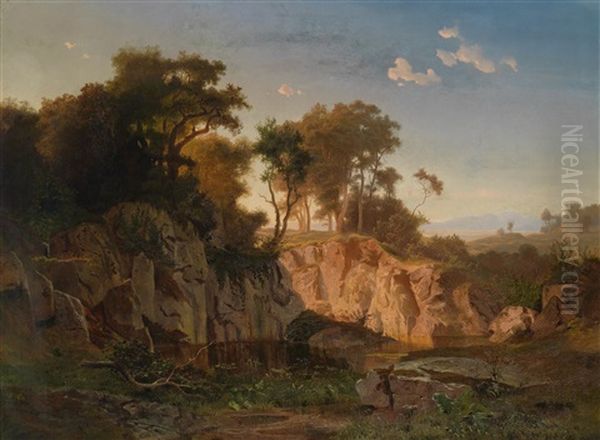 Abendlandschaft Oil Painting by Johann (Jan) Kautsky