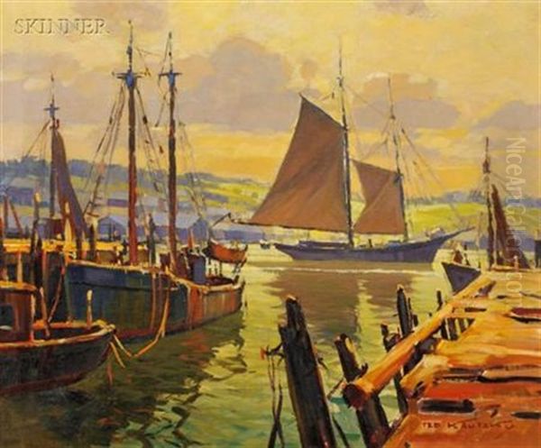 Harbor View Oil Painting by Theodore Kautzky