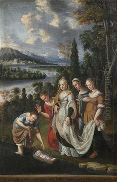 Die Auffindung Des Mosesknaben Oil Painting by Albrecht Kauw the Elder