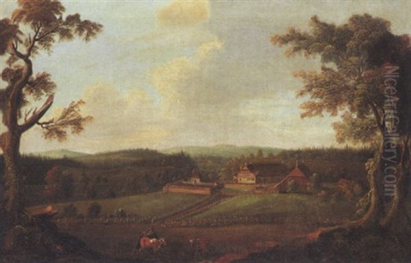 Ansicht Des Brunnaderngutes Bei Bern Oil Painting by Gabriel Kauw