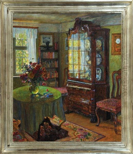 Der Glaskasten - Stubeninterieur Mit Hollandischer Vitrine by Paul Kauzmann