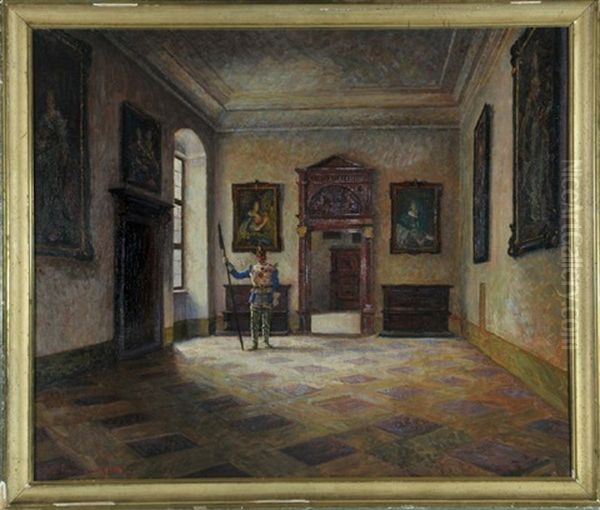 Wachsoldat In Paradeuniform In Einem Palais Oil Painting by Paul Kauzmann