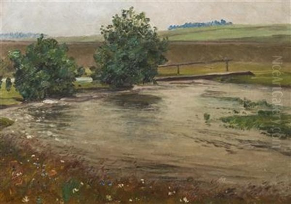 Spring Landscape Oil Painting by Frantisek Kavan