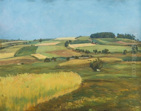 Mountain Fields Oil Painting by Frantisek Kavan