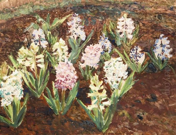 Hyacinths Oil Painting by Frantisek Kavan