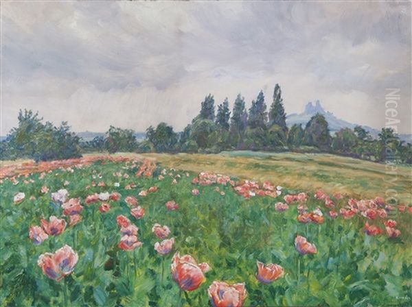 Spring Under Trosky Oil Painting by Frantisek Kavan