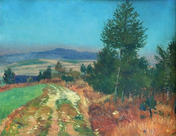 Way In The Landscape Oil Painting by Frantisek Kavan