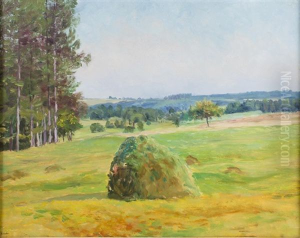 Haystack Oil Painting by Frantisek Kavan