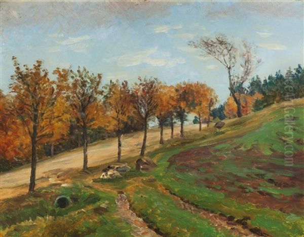 Herbstlandschaft Oil Painting by Frantisek Kavan