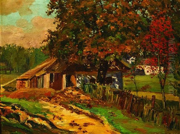 Autumn Landscape Oil Painting by Frantisek Kavan