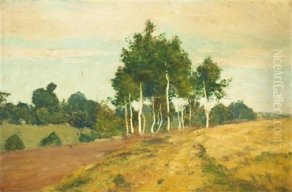 Birken In Der Landschaft Oil Painting by Frantisek Kavan