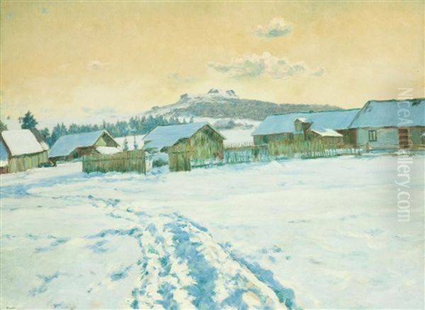 Nacht Im Dorf Oil Painting by Frantisek Kavan