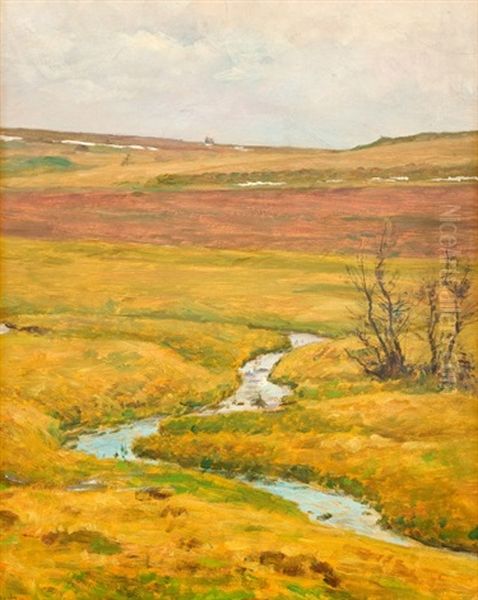 Potok V Krajine Oil Painting by Frantisek Kavan