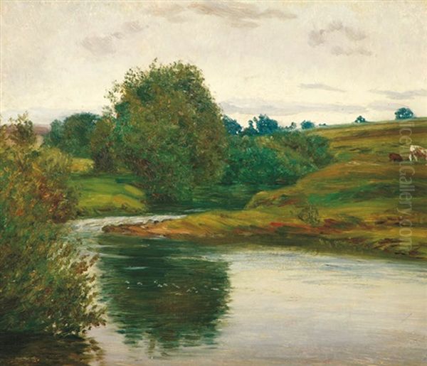 On Upper Chrudimka Oil Painting by Frantisek Kavan