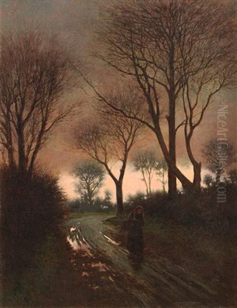 Between Autumn And Winter Oil Painting by Joseph Malachy Kavanagh