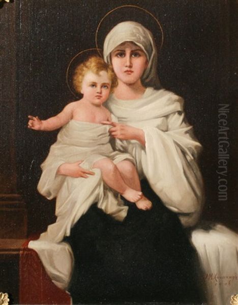 Madonna & Child Oil Painting by Joseph Malachy Kavanagh