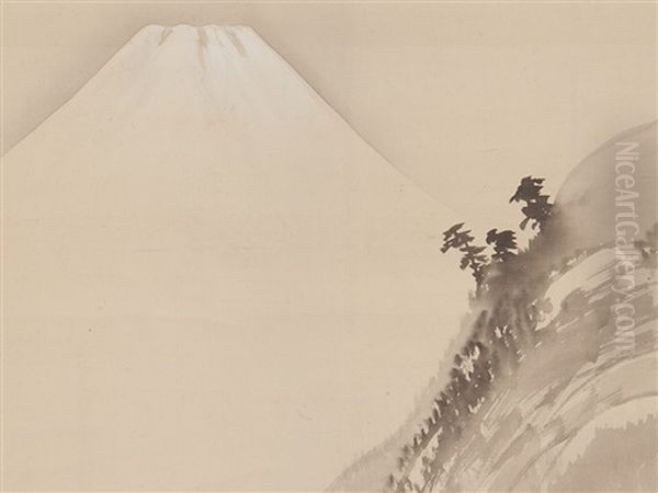 Mount Fuji Oil Painting by Gyokusho Kawabata