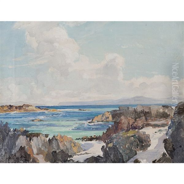 Eilean Annraidh From The North End Of Iona Oil Painting by Archibald Kay