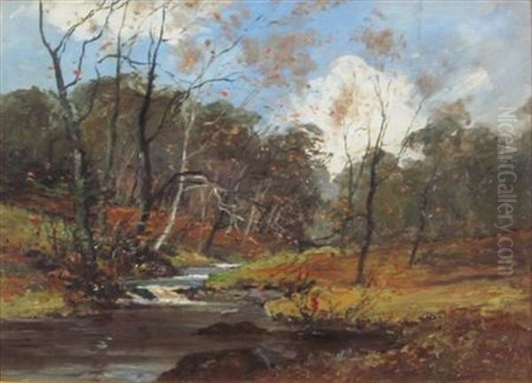 Winter River Landscape Oil Painting by Archibald Kay