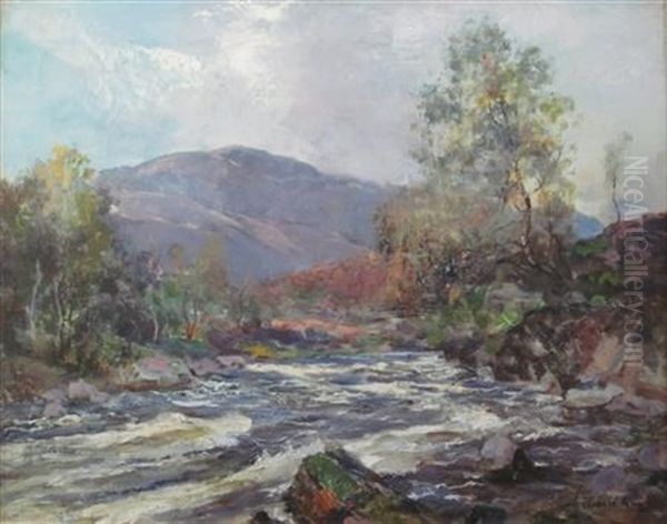 A Highland Stream Oil Painting by Archibald Kay