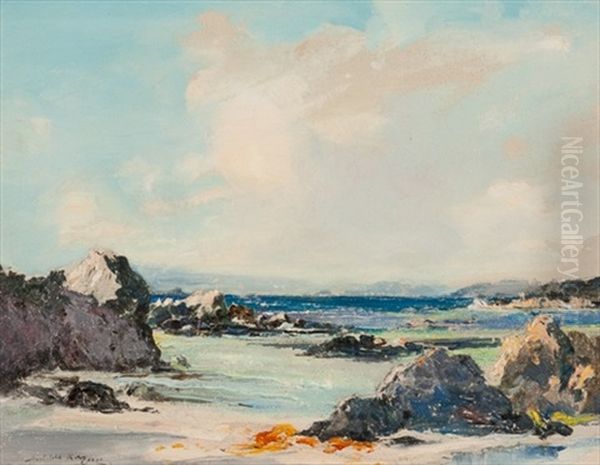 Waves Breaking On The Shore Oil Painting by Archibald Kay