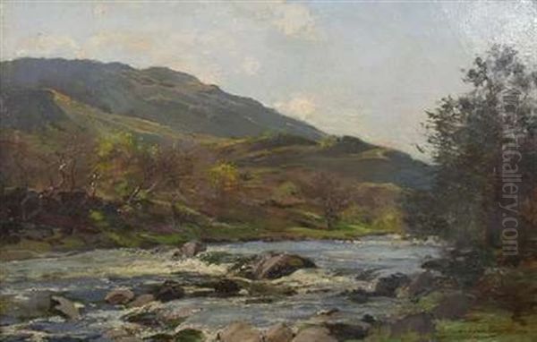 The Sun-dappled Slopes Of Ben Ledi Oil Painting by Archibald Kay