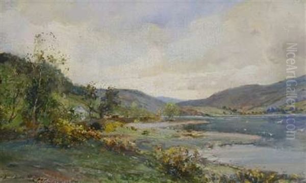 A Quiet River, Perthshire Oil Painting by Archibald Kay