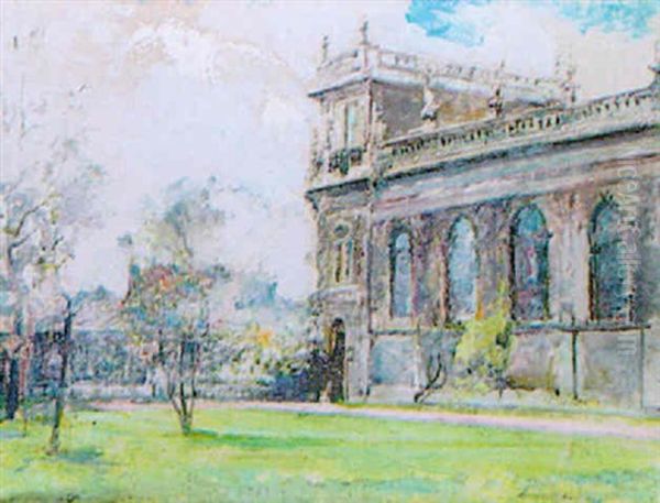 View Of Cambridge Oil Painting by Archibald Kay