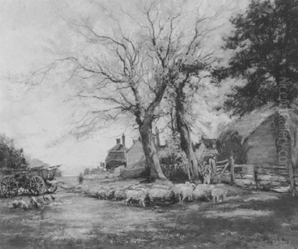 The Farmstead Oil Painting by Archibald Kay