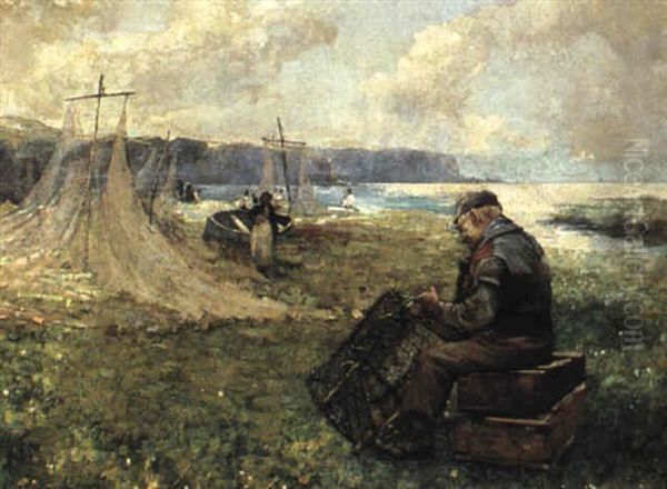 The Lobster Fisher Oil Painting by Archibald Kay