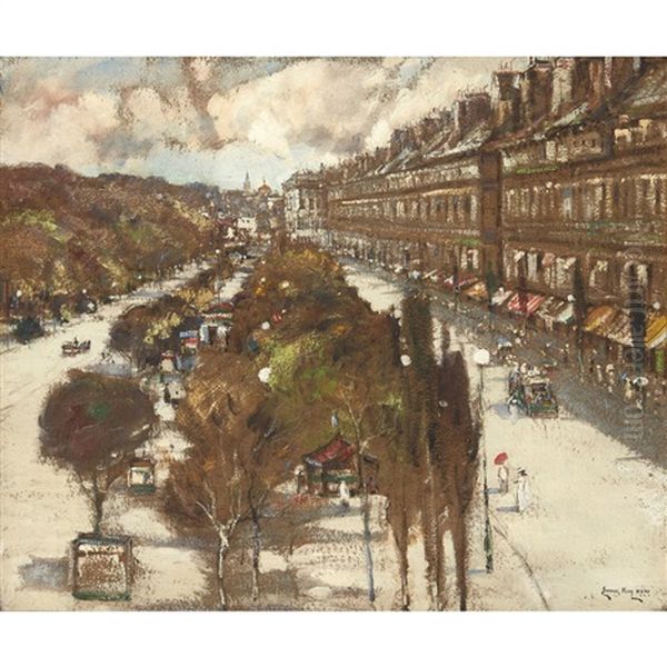 A Parisian Street Scene Oil Painting by James Kay