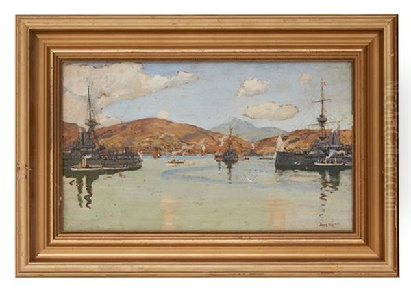 The Fleet At Lamlash Oil Painting by James Kay