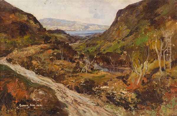 A Road Through The Glen Oil Painting by James Kay