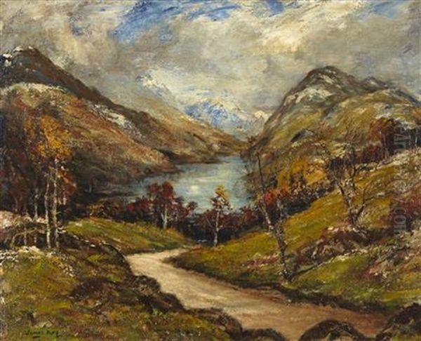 The Arrochar Alps From Finnart Brae Oil Painting by James Kay