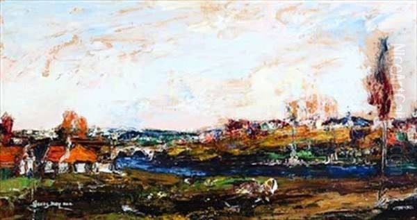 Ayrshire Landscape And River Oil Painting by James Kay