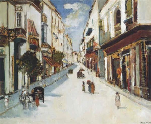 A Street Scene In Majorca Oil Painting by James Kay