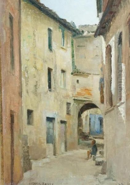 Rue De Village Oil Painting by Ludovic Baues