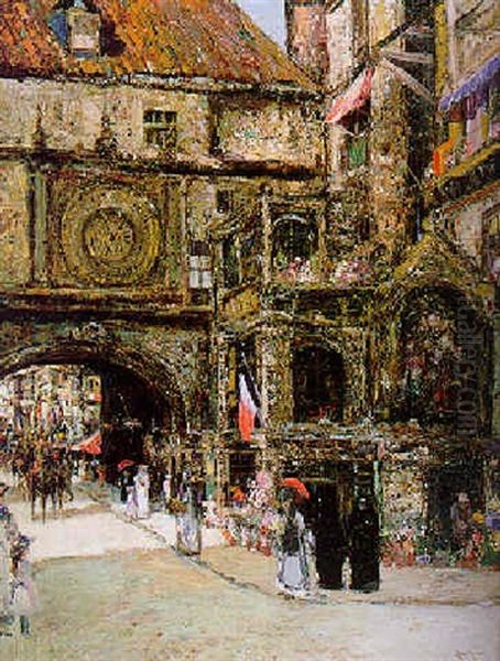 Le Grosse Horloge, Roen Oil Painting by James Kay