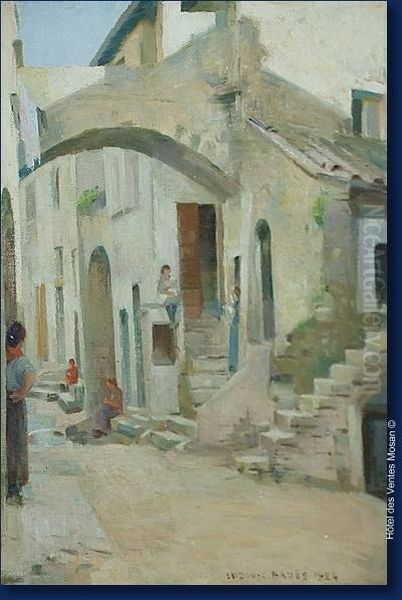 Rue De Village Italien Oil Painting by Ludovic Baues