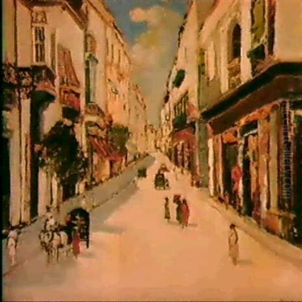 A Street In Majorca Oil Painting by James Kay