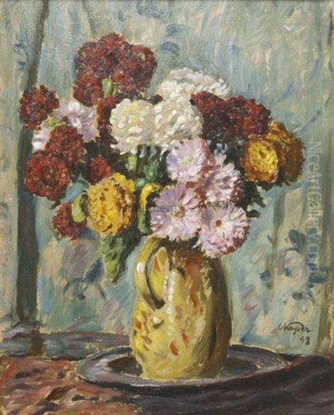 Blumenstrauss Mit Astern Oil Painting by Conrad Kayser