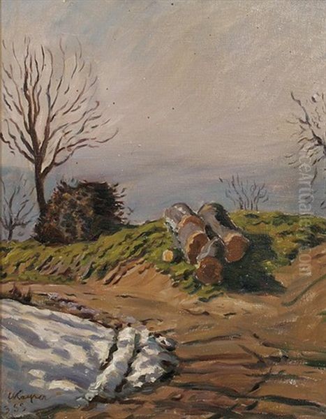 Letzter Schnee Oil Painting by Conrad Kayser