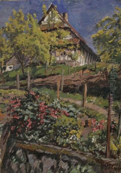 Bauernhaus Mit Garten Oil Painting by Conrad Kayser